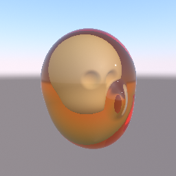 Resin head with a skull inside
