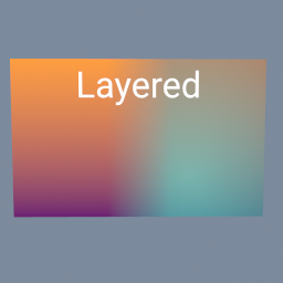 Layering two pictures with a soft seam and a title